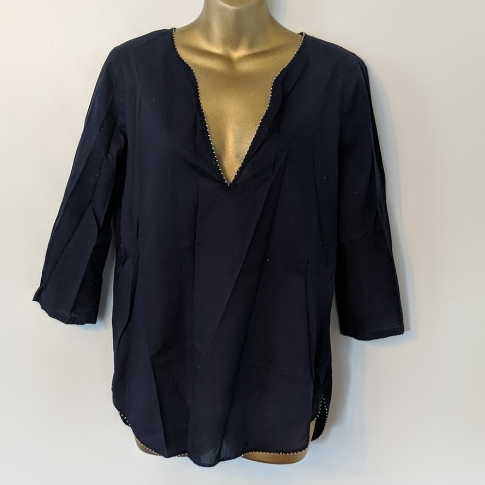 J. Crew studded linen tunic top size small - Picture 3 of 7